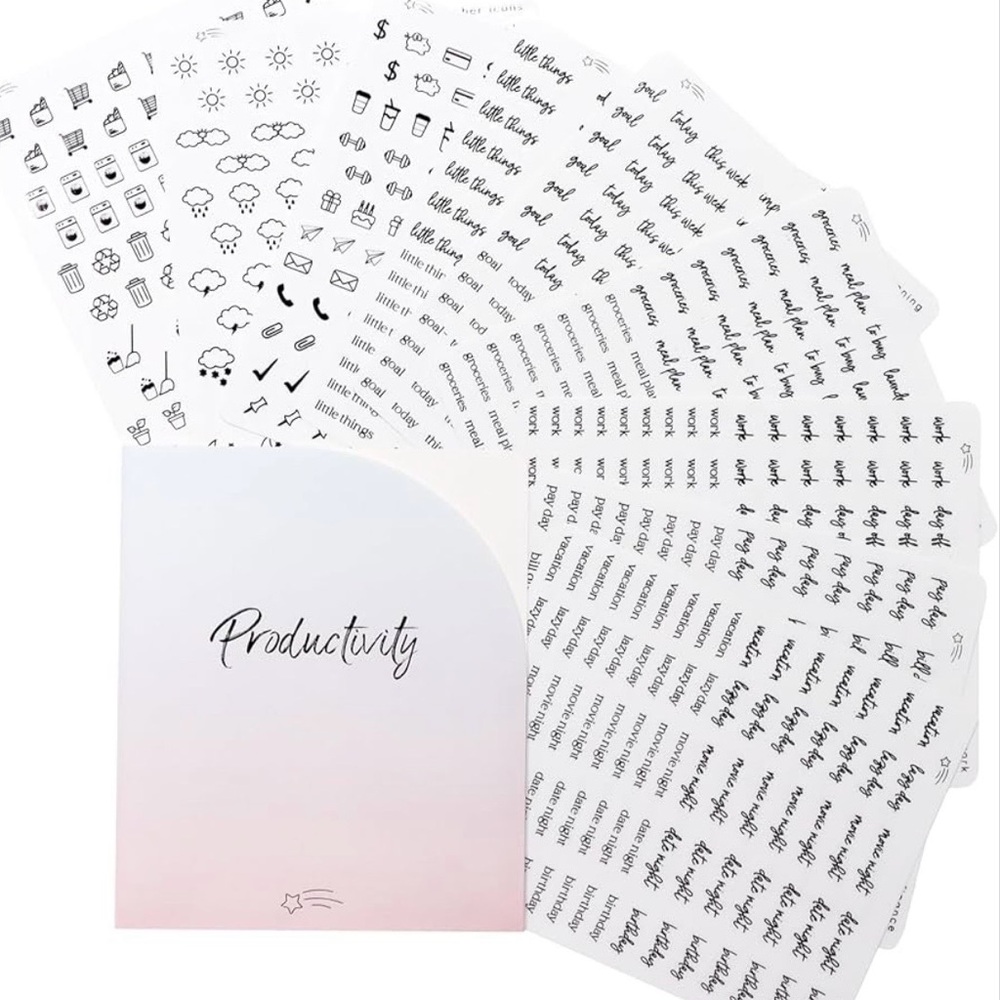 ❤️IN THE SLIGHTEST❤️Clear Productivity Stickers - Midnight (black)